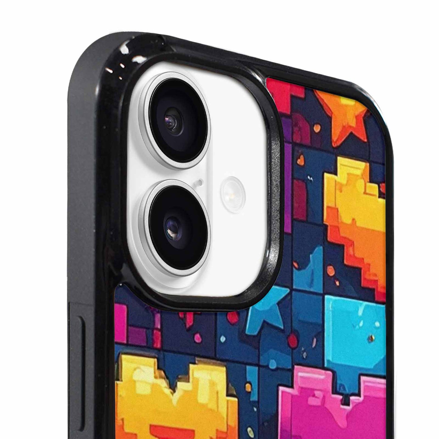 iPhone 17 Case — Pixel Art Bit Burst Original Art, Custom Print Case Cover