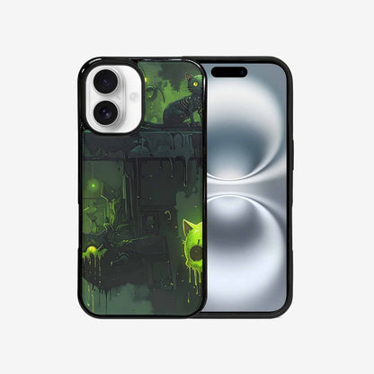 iPhone 16 Case — Toxic Melting Skeleton Cats Small Toxic, Custom Art Phone Cover
