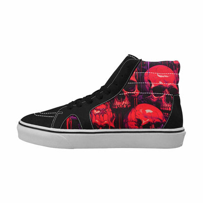 MEN'S Red + Purple Skeletons High Top Canvas Dark Academia Custom Sneakers
