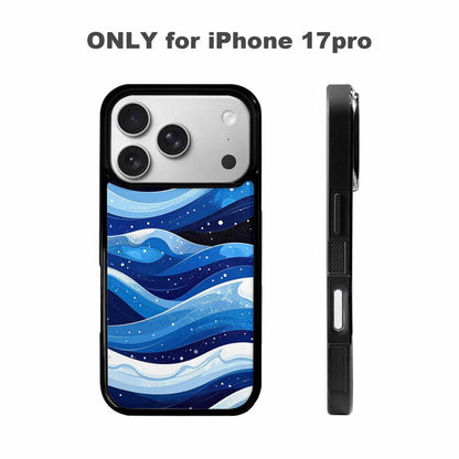 iPhone 17 Pro Case — Glossy Winter Wave Seamless Cartoon Cute, Customized Protective Case