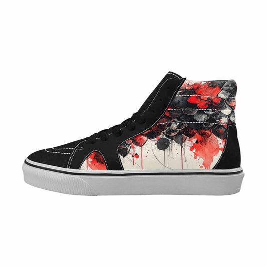 MEN'S Reptile Black & Red Ink High Top Canvas Boutique Y2K Custom Canvas Shoes