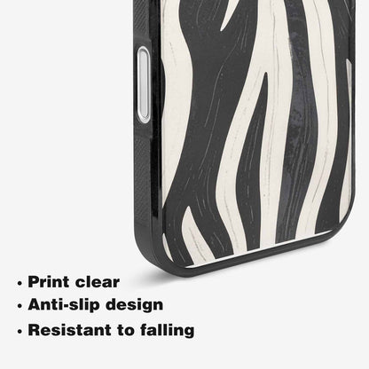 iPhone 16 Case — Modern Zebra Stripe Print Crisp Black, Custom Made Phone Cover