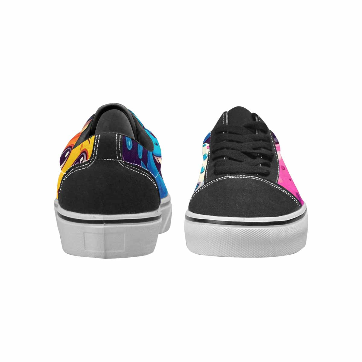 WOMEN'S Melting Ice Cream Monster Lace-Up Canvas Dreamlike Custom Shoes