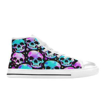WOMEN'S Bright Skulls High Top Canvas Wallpaper Art Custom Shoes