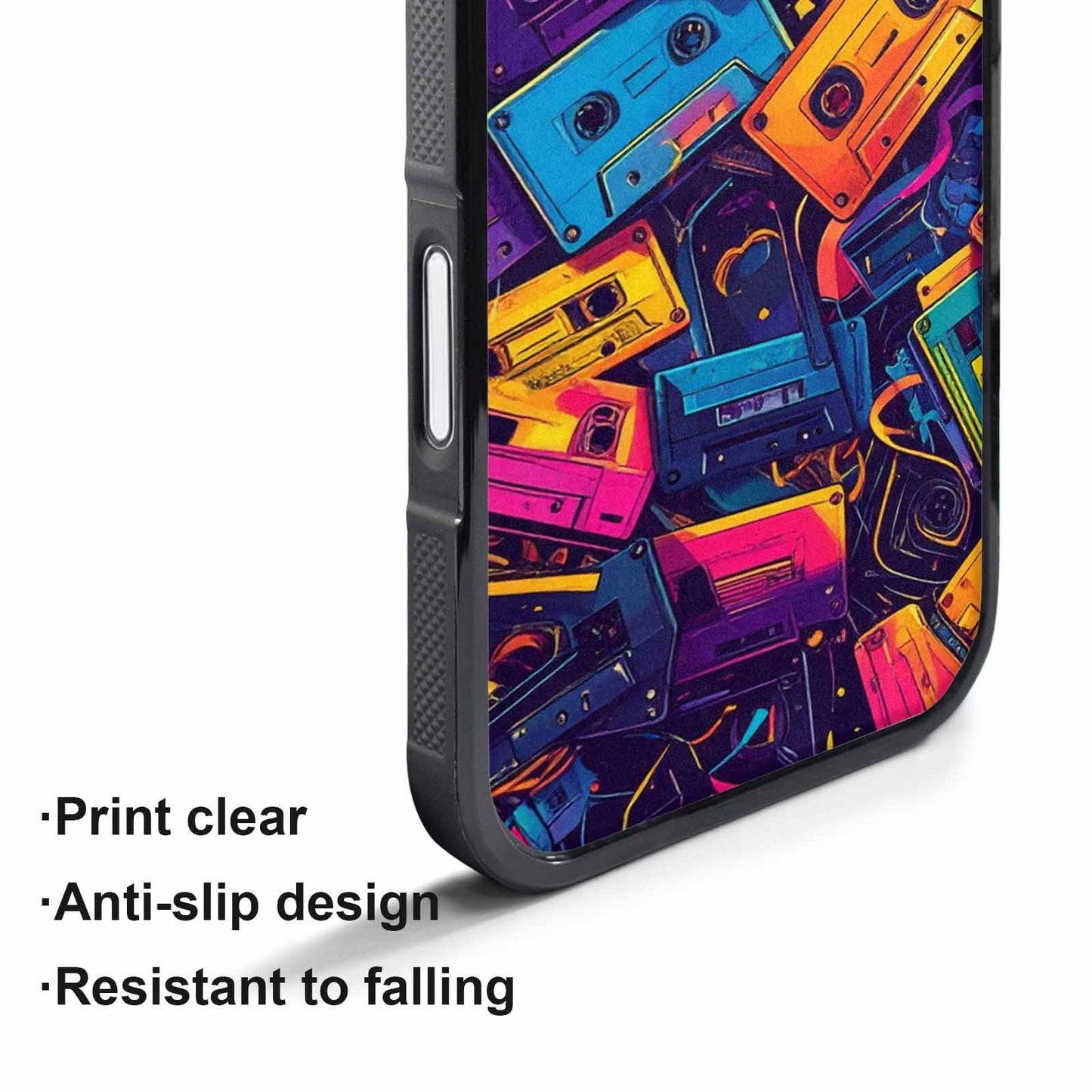 iPhone 17 Air Case — Retro Cassette Tape Pattern Hundreds Retro, Custom Print Case Cover