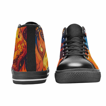 MEN'S Fire Flame High Top Canvas Aesthetic Sneakers