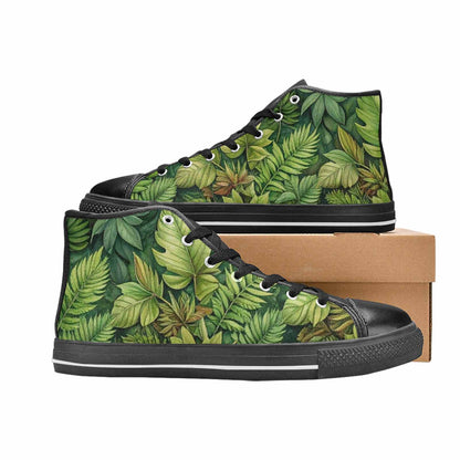 MEN'S Seven-Point Palmate Leaf High Top Canvas Surreal Shoes