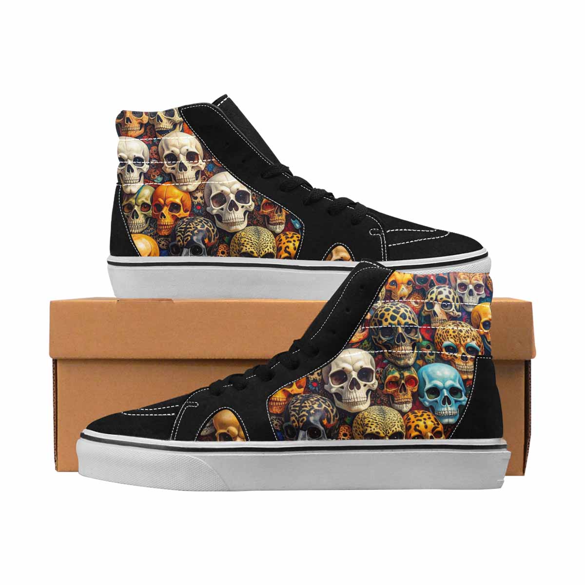 MEN'S Skulls High Top Canvas One Of A Kind Aesthetic Custom Streetwear Shoes