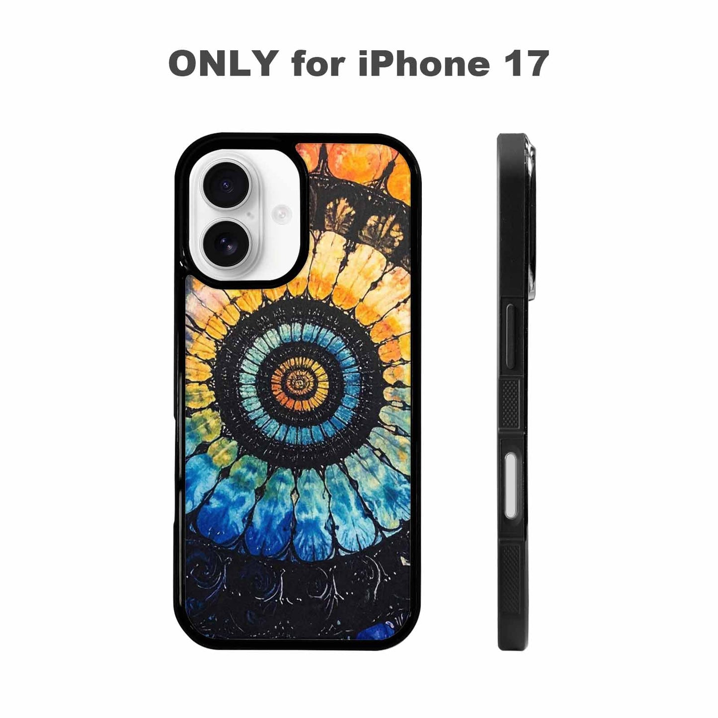 iPhone 17 Case — Tie Dye Swirls (black Tie Dye, Custom Art Phone Cover