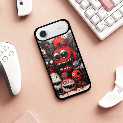 iPhone 17 Air Case — Black Red Ink Monsters General Cartoon, Customized Protective Case