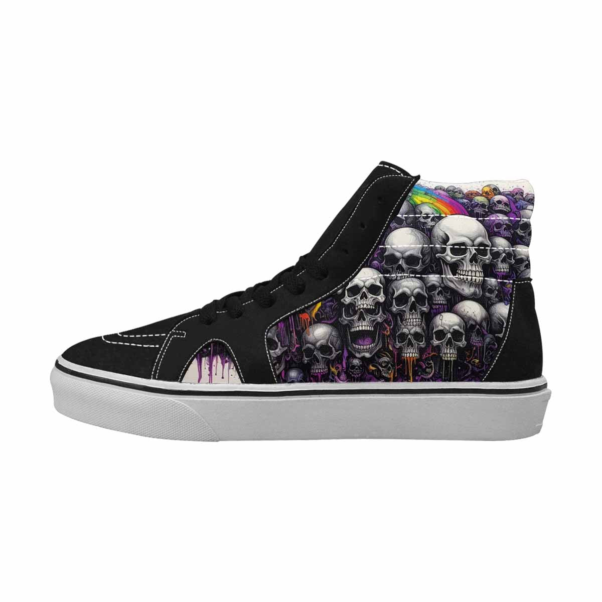 MEN'S Rainbow From Skull S High Top Canvas Dreamlike Custom Shoes