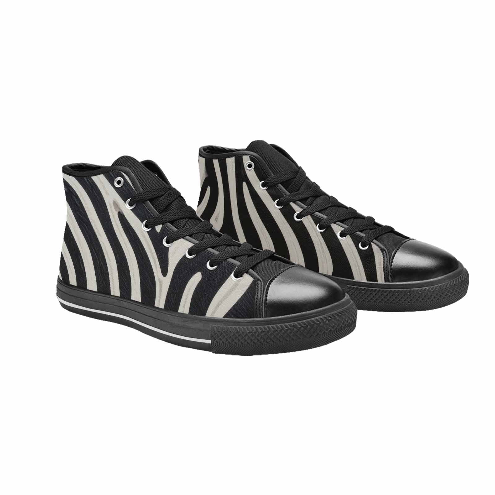 MEN'S Modern Zebra Stripe Solid High Top Canvas Y2K Custom Shoes