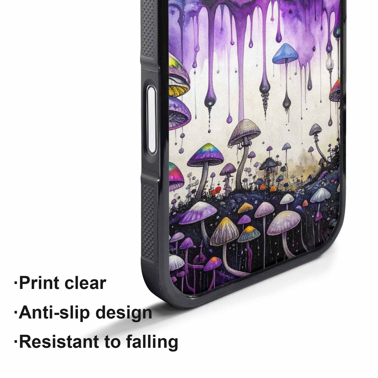 iPhone 17 Pro Max Case — Black &amp; Purple Ink Original Art, Unique Phone Case Design