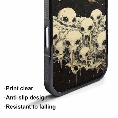 iPhone 17 Pro Max Case — Melting Aliens Pattern Alien Scifi, Custom Art Phone Cover