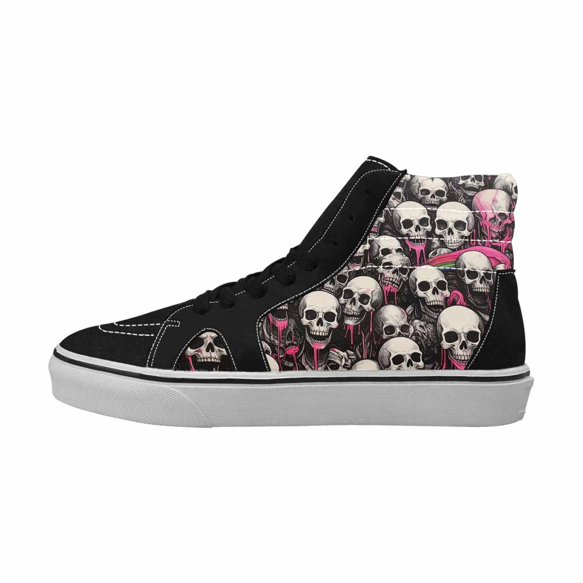 MEN'S Rainbow From Skull S High Top Canvas Melting Art Custom Sneakers