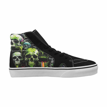MEN'S Rainbow From Skull S High Top Canvas Grunge Custom Shoes
