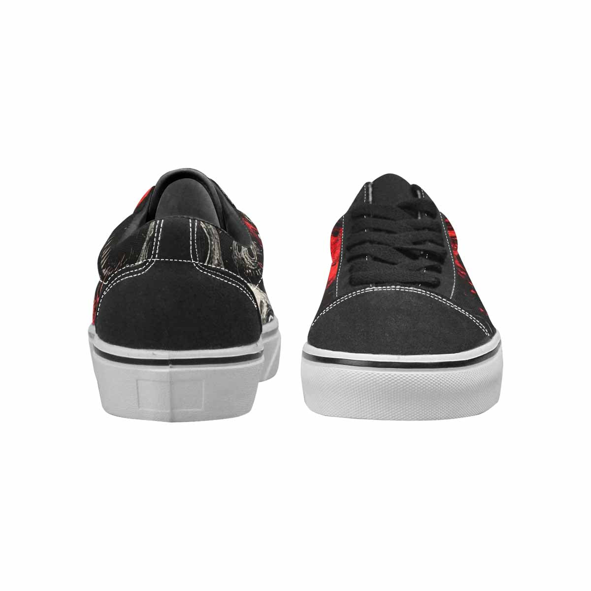 WOMEN'S Monsters Black & Red Ink Canvas Bold Print Cottagecore Custom Art Shoes