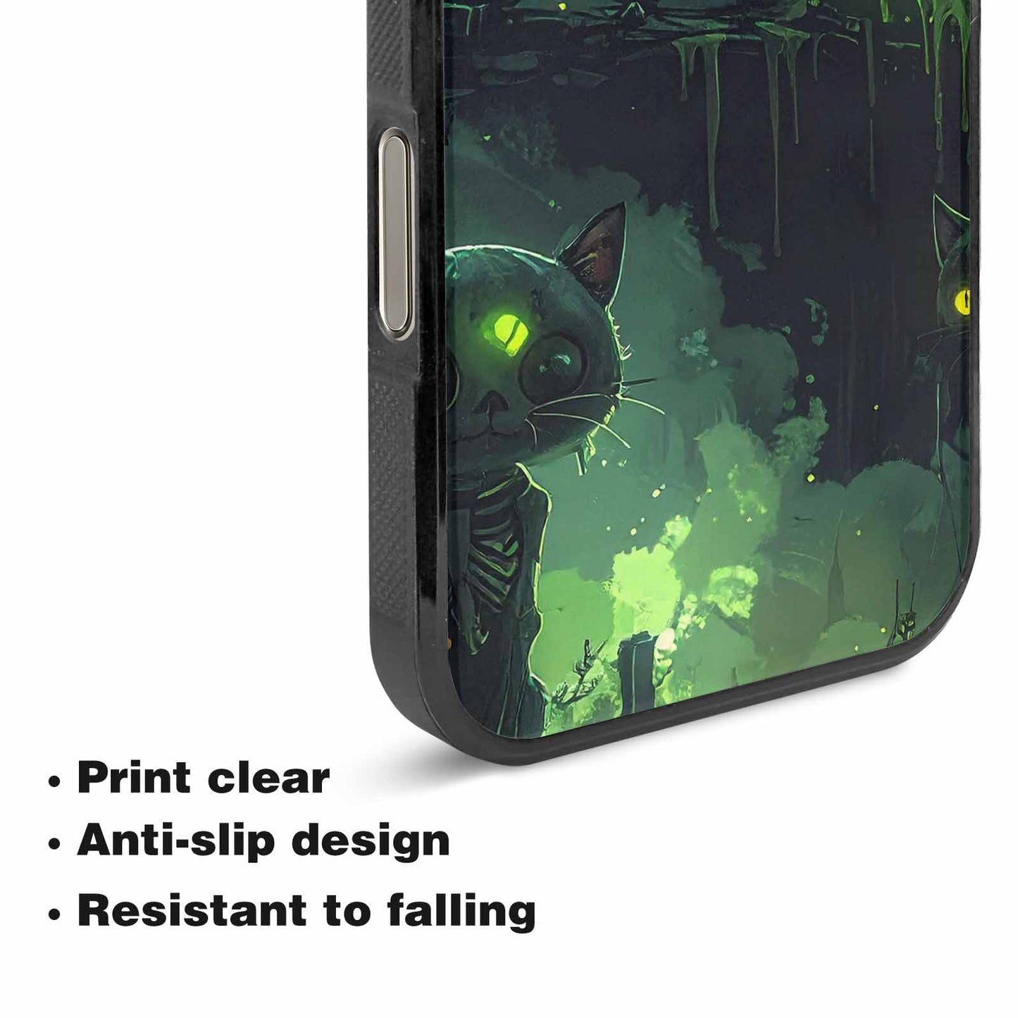 iPhone 16 Pro Max Case — Toxic Melting Skeleton Cats Small Toxic, Custom Print Case Cover