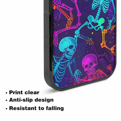 iPhone 15 Plus Case — Glowing Skeleton Pattern Hundreds Of Small, Custom Print Case Cover