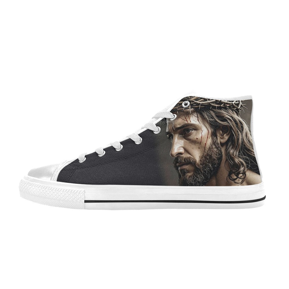 MEN'S Jesus_Ht_01 Men’S High Top Canvas Grunge Sneakers