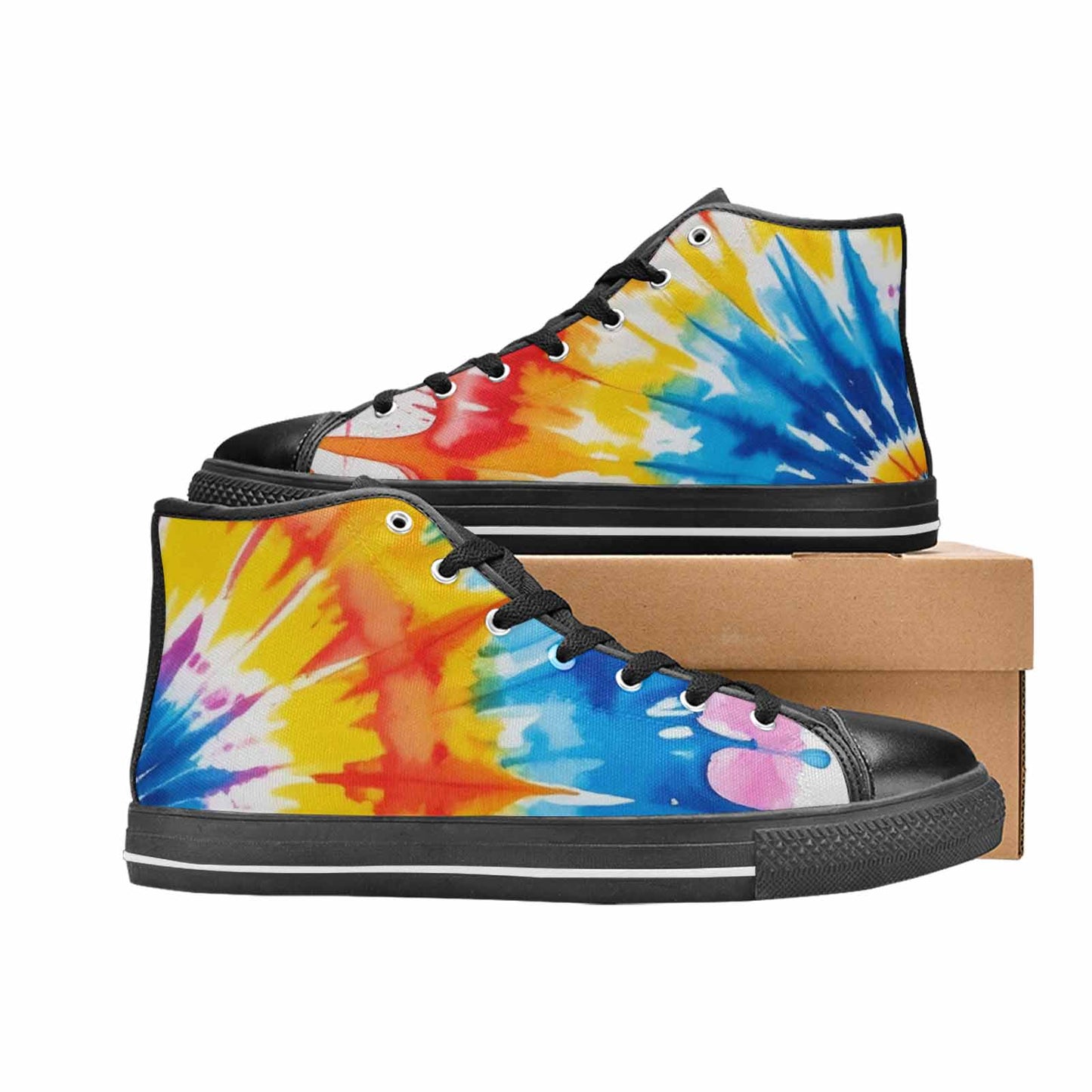 WOMEN'S Tie Dye Drip High Top Canvas Surreal Shoes