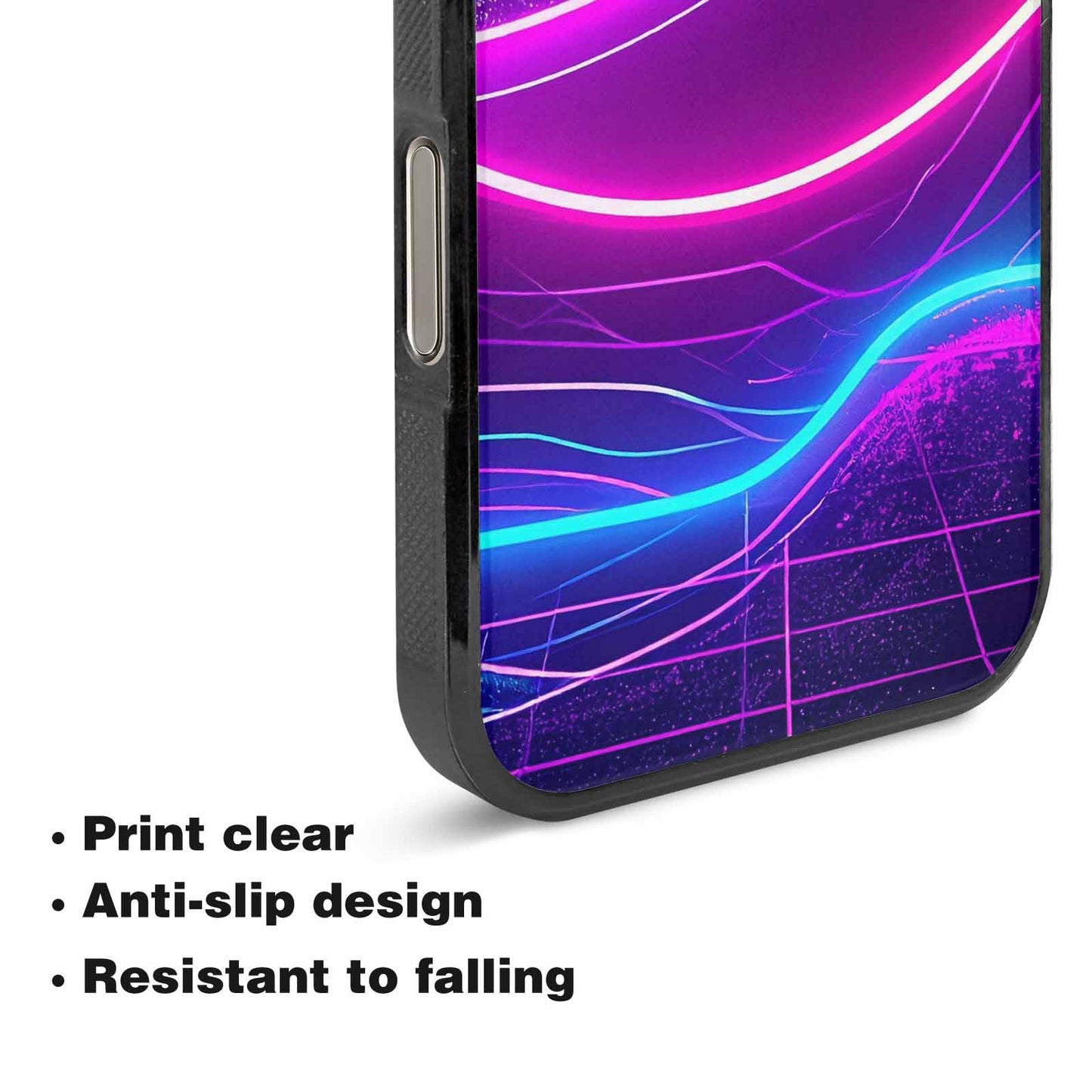 iPhone 16 Pro Max Case — 1980s Neon Cartoon Art Pattern, Custom Art Phone Cover