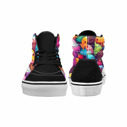 MEN'S Melting Ice Cream Monster High Top Canvas Neon Fantasy Shoes