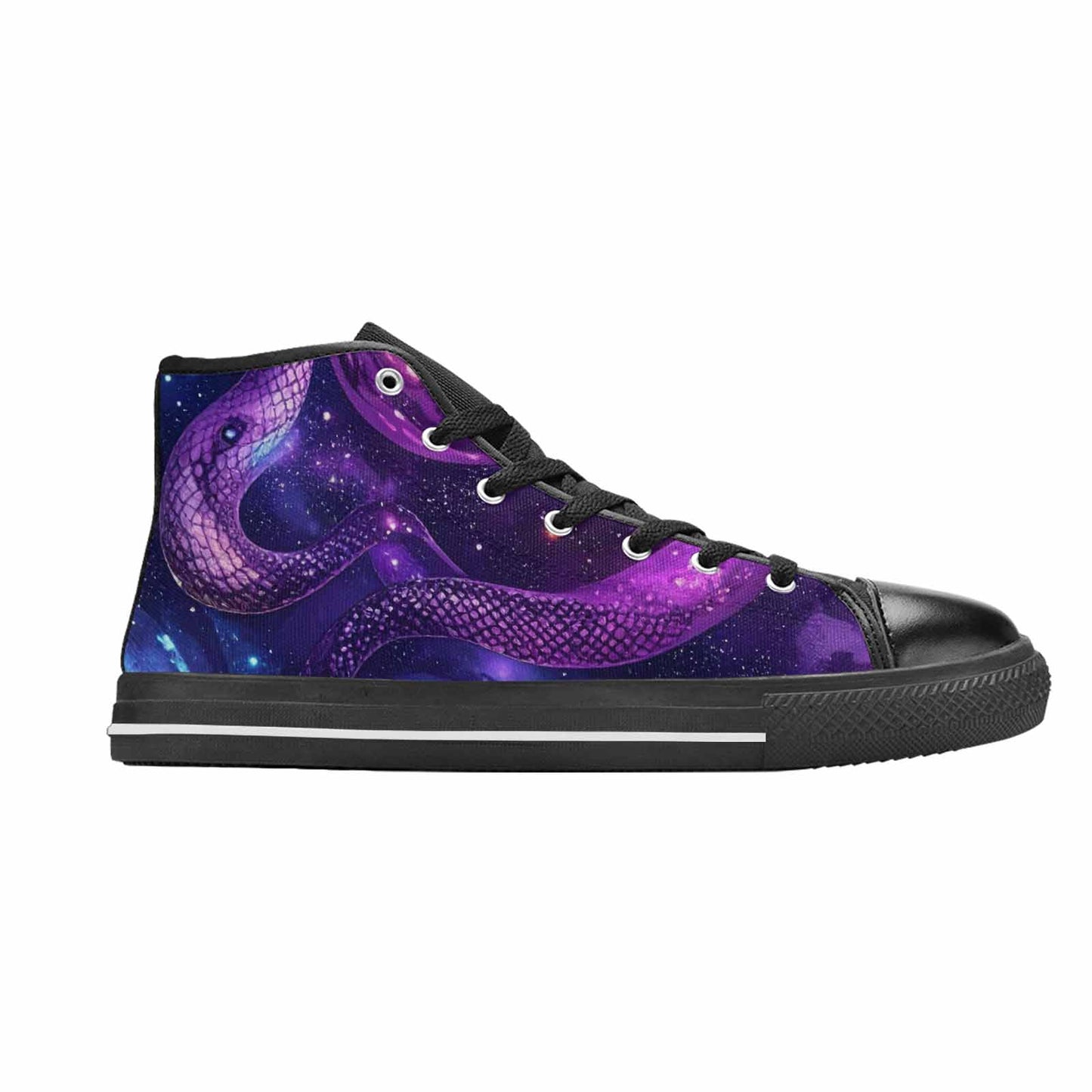 MEN'S Galaxy Snake Print High Top Canvas Grunge Shoes