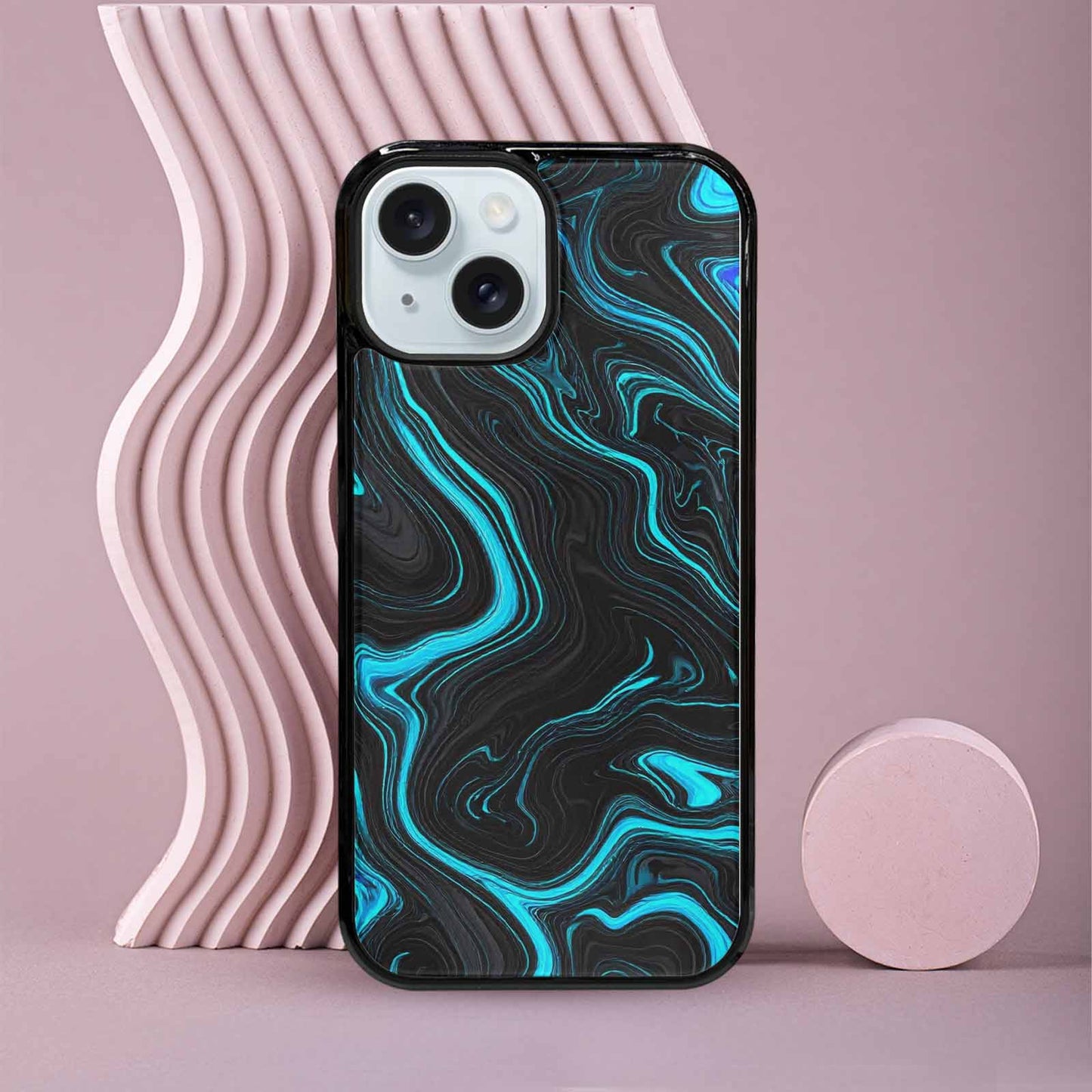 iPhone 15 Case — Freaky Marble Glow, Personalized Phone Case