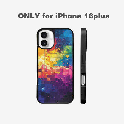 iPhone 16 Plus Case — Pixel Art 8 Bit Burst Pattern, Customized Protective Case