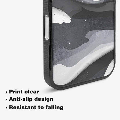 iPhone 16 Case — Grey Camo Print, Unique Phone Case Design