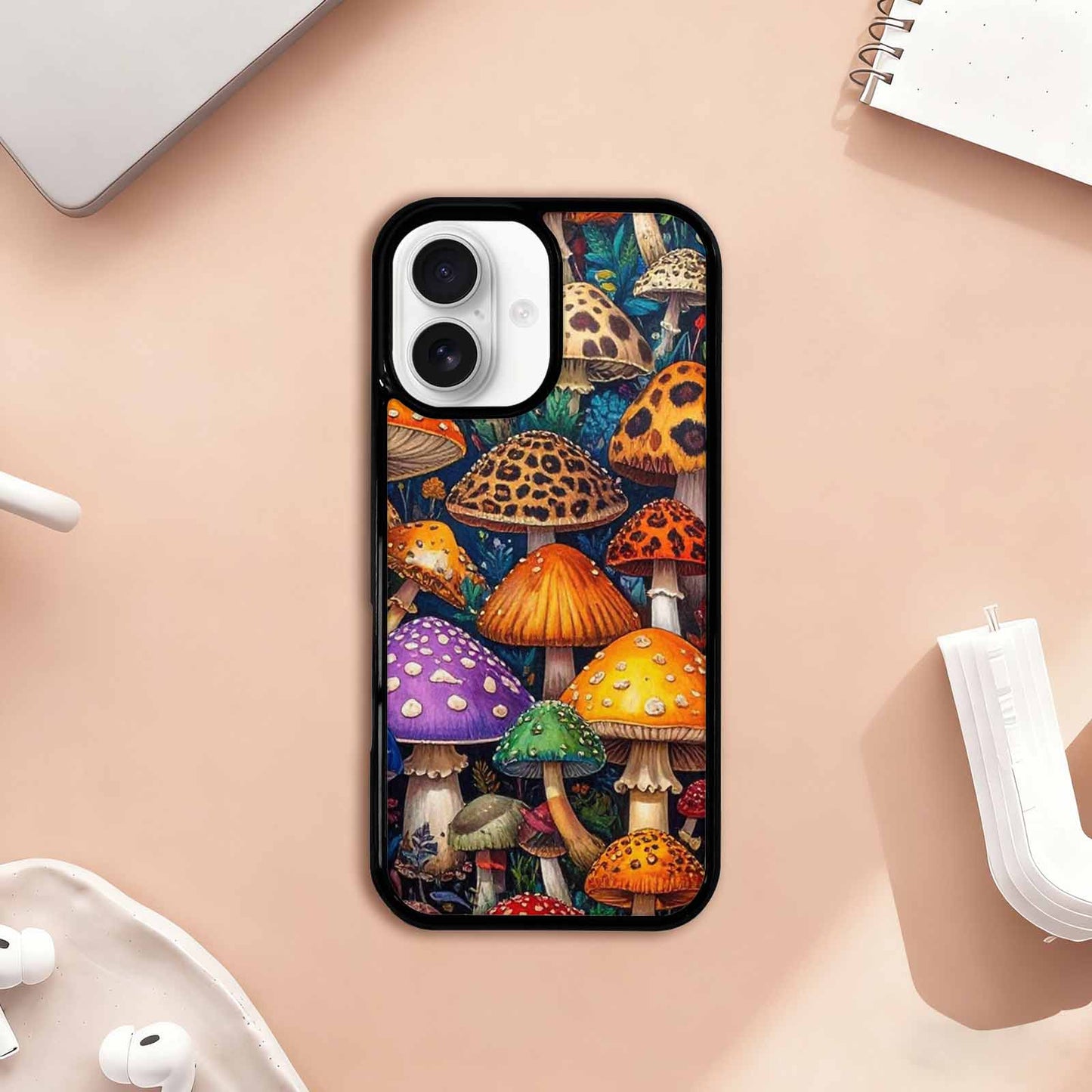 iPhone 17 Case — Mushrooms Pattern Hundreds Of Original Art, Custom Printed Phone Case