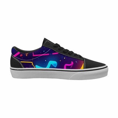 WOMEN'S 80s Retro Motif 80s Lace-Up Canvas Vibrant Chaos Custom Sneakers