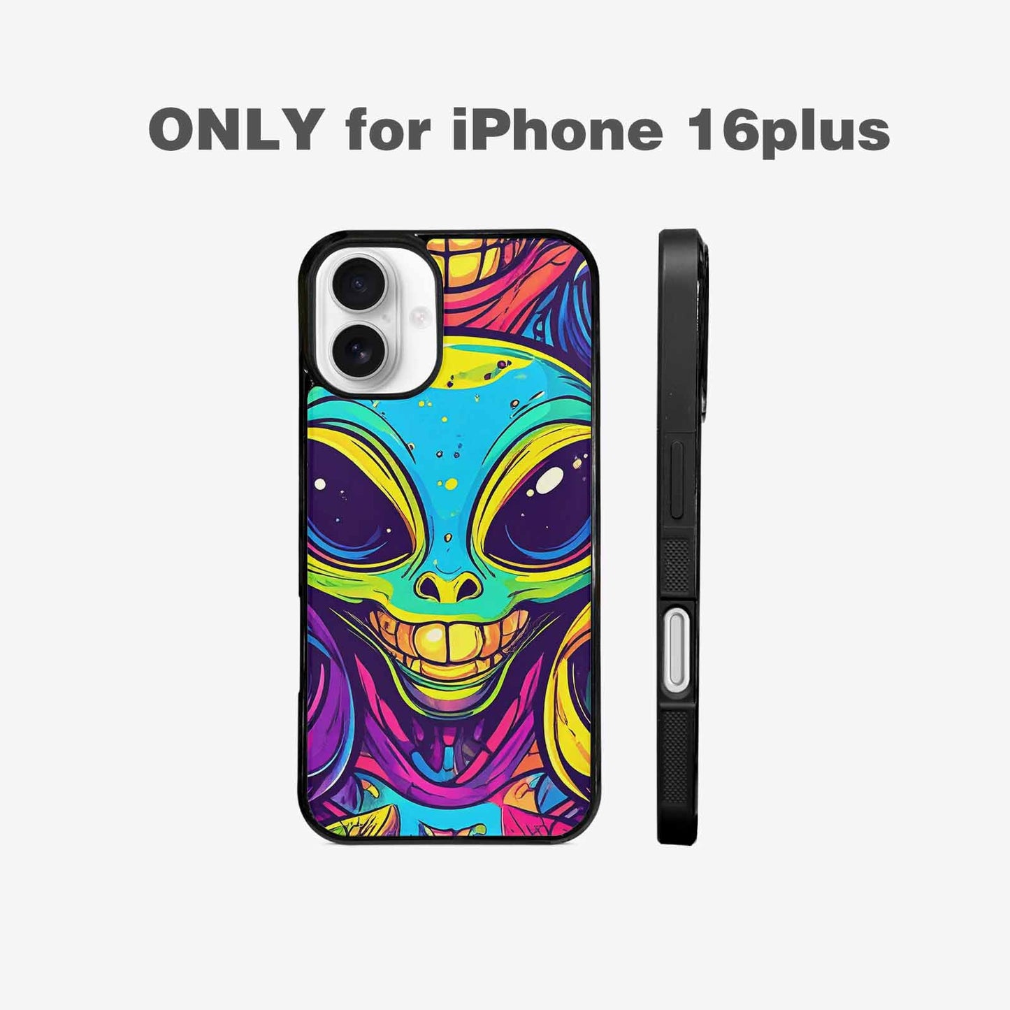 iPhone 16 Plus Case — Alien Ufo Cartoon, Personalized Phone Case