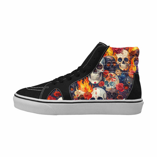 MEN'S Skull High Top Canvas Vivid Custom Sneakers
