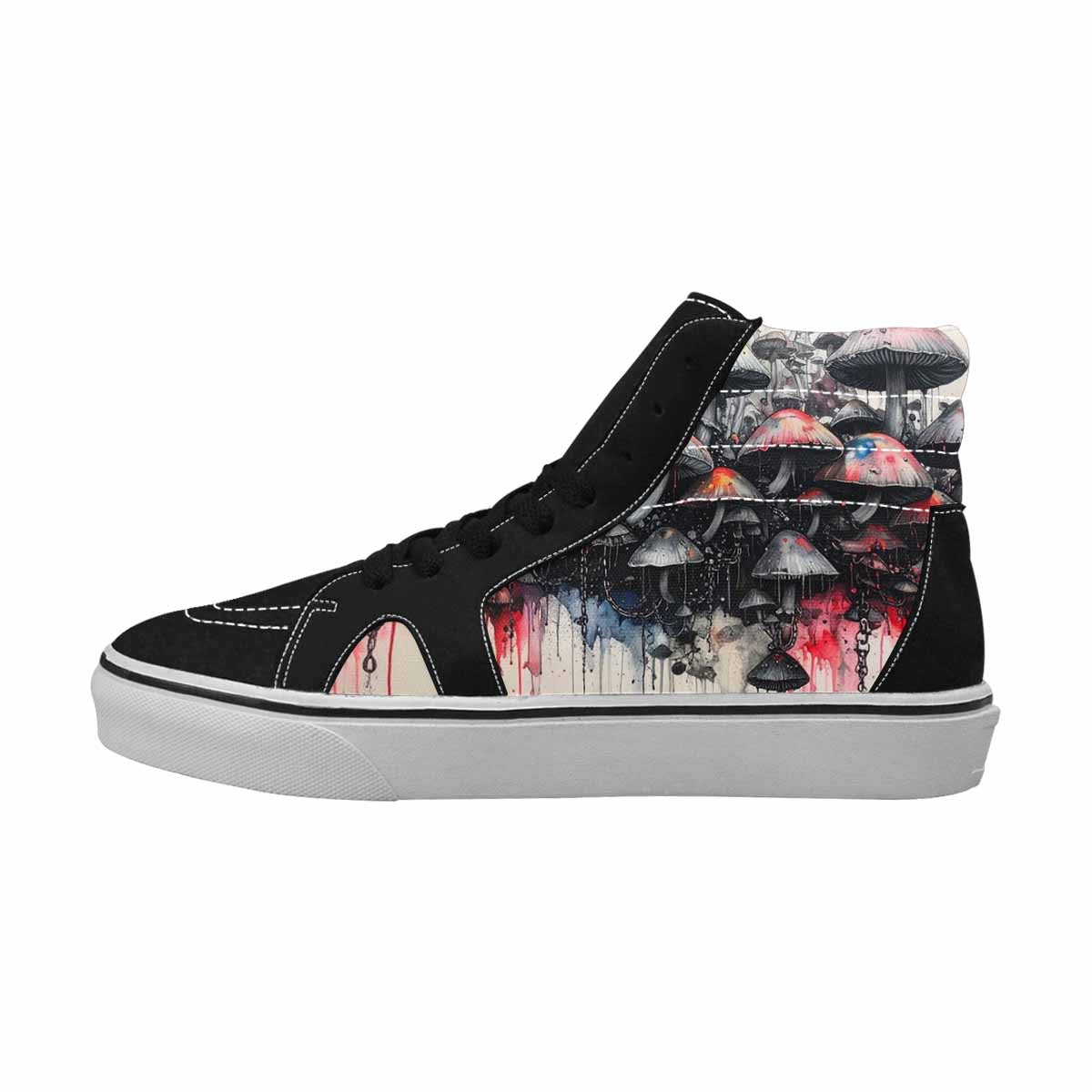 MEN'S Rainbow Drip Mushrooms High Top Canvas Grunge Custom Shoes