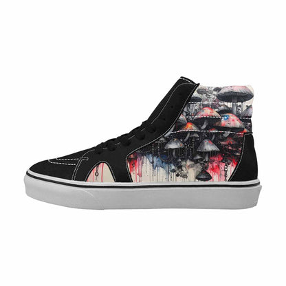 MEN'S Rainbow Drip Mushrooms High Top Canvas Grunge Custom Shoes