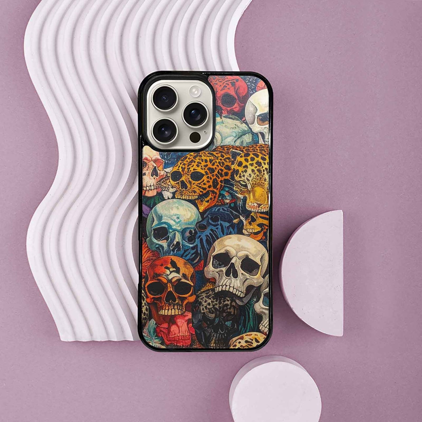 iPhone 16 Pro Max Case — Skulls Animal Printskulls Patt, Unique Phone Case Design