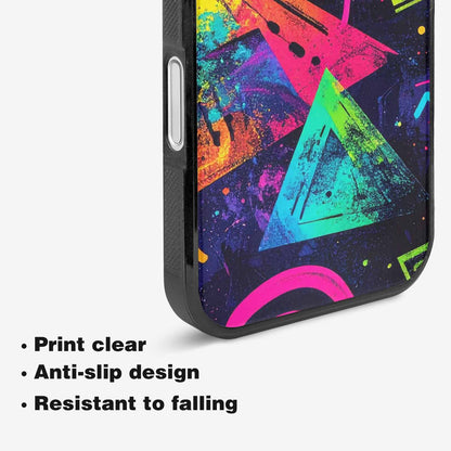 iPhone 16 Plus Case — Memphis Squiggles Triangles Dots, Custom Designed Case Cover