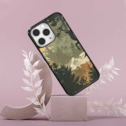 iPhone 15 Pro Max Case — Hunting Camouflage Pattern With Deer And, Custom Print Case Cover