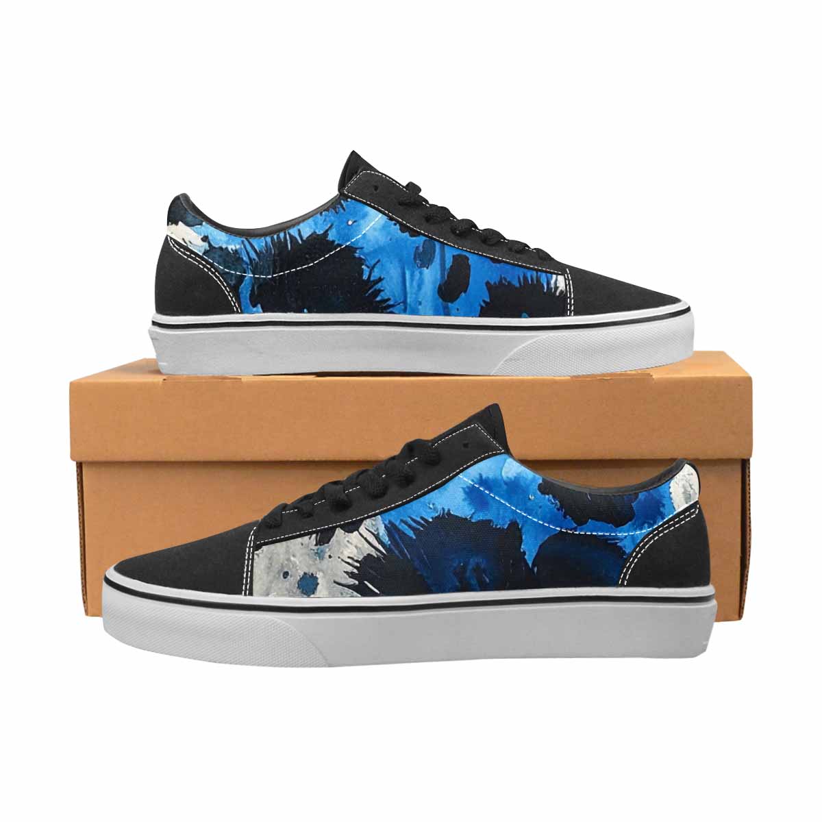 WOMEN'S Animal Print Lace-Up Canvas Melting Art Custom Sneakers