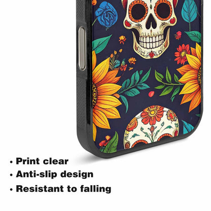 iPhone 16 Pro Max Case — Sunflowers Hundreds Of Skulls Art Seamless, Customized Protective Case