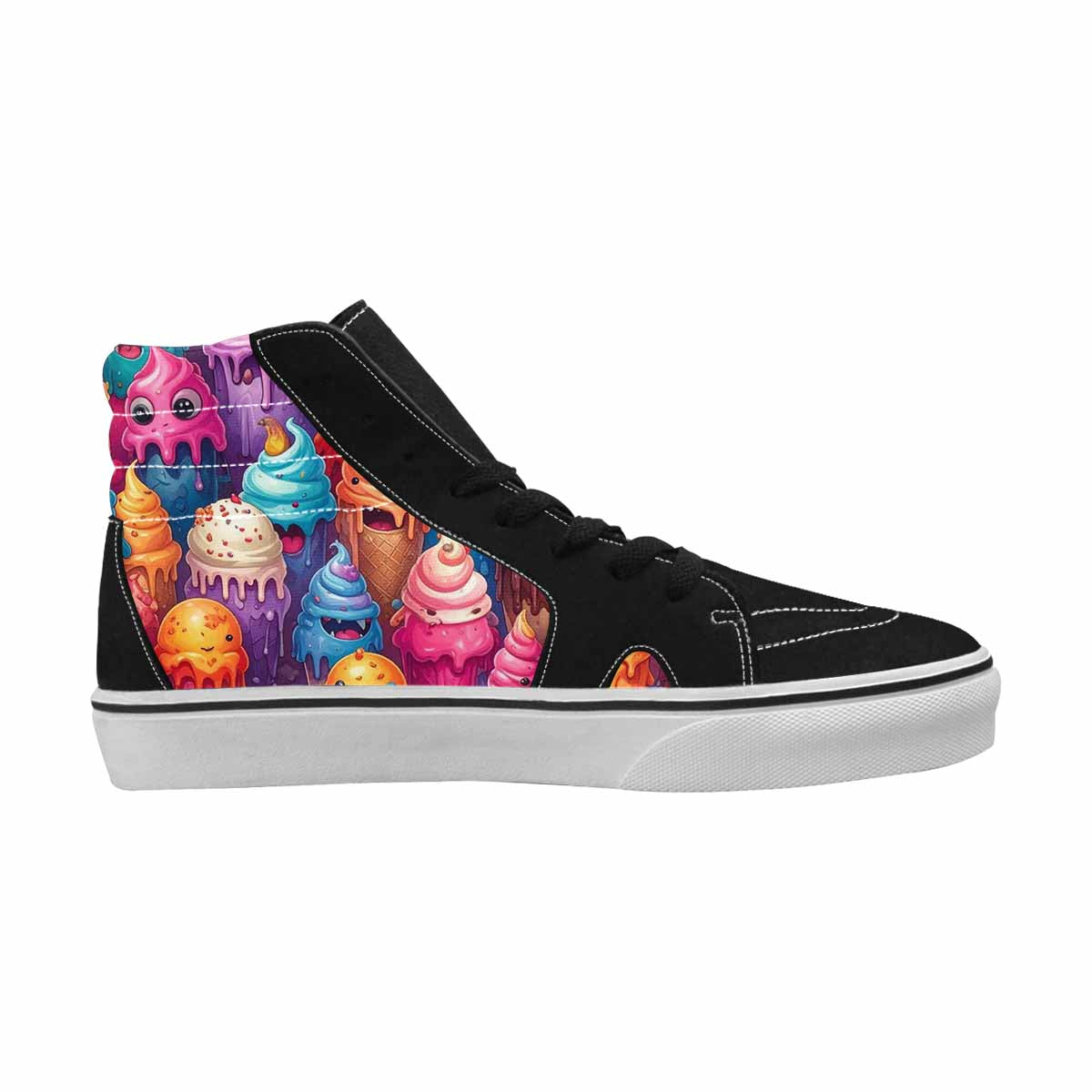 MEN'S Melting Ice Cream Monster High Top Canvas Surreal Custom Shoes