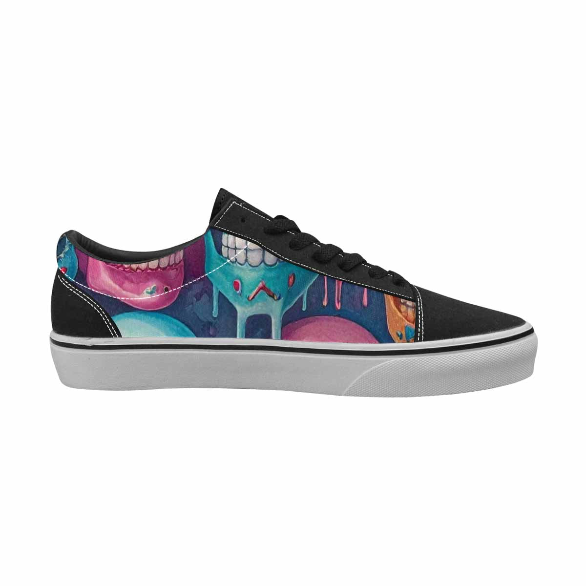 WOMEN'S Sugar Skulls Melting Sugar Lace-Up Canvas Grunge Custom Shoes