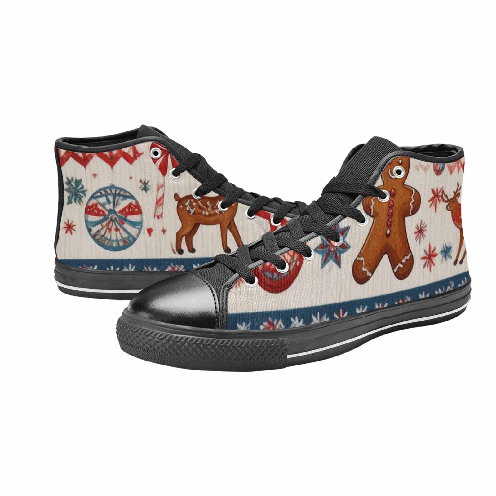 WOMEN'S Christmas Holly Snowflake High Top Canvas Aesthetic Sneakers