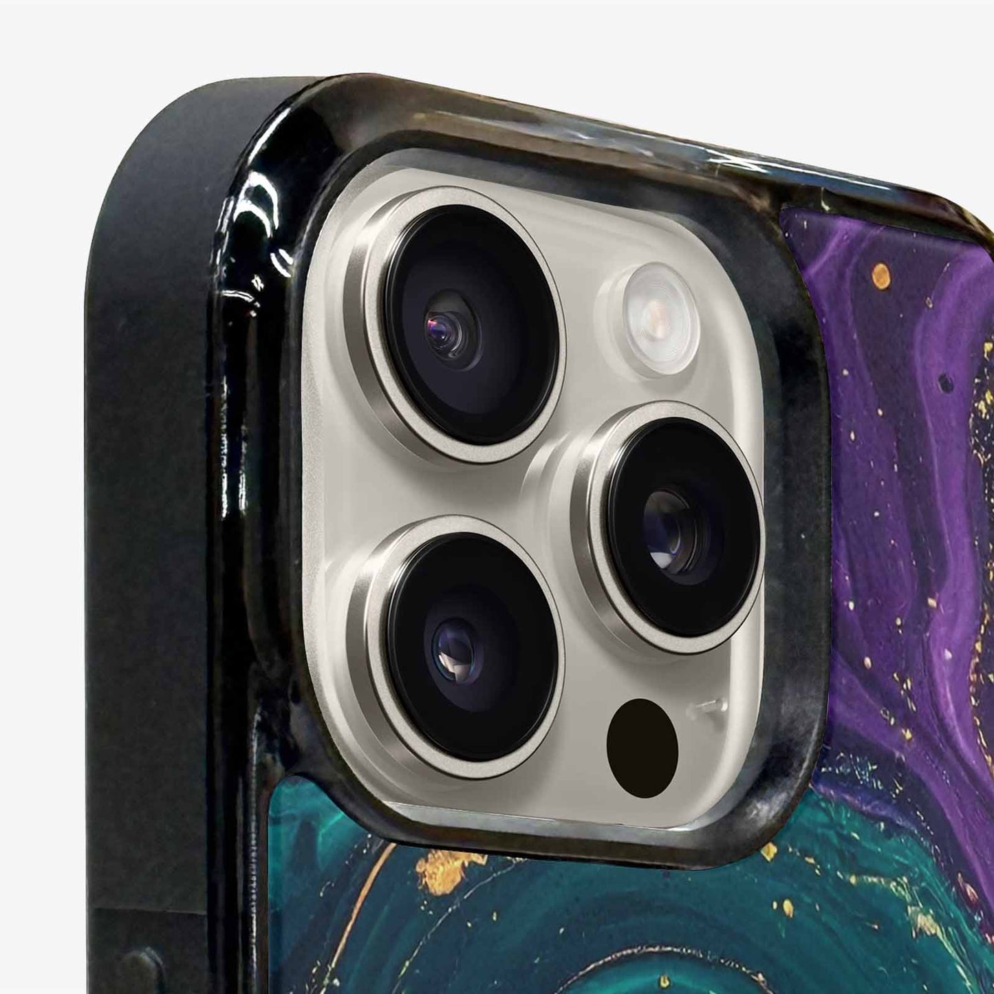iPhone 15 Pro Max Case — Marbled Swirl Texture Blended With Galaxy, Unique Phone Case Design