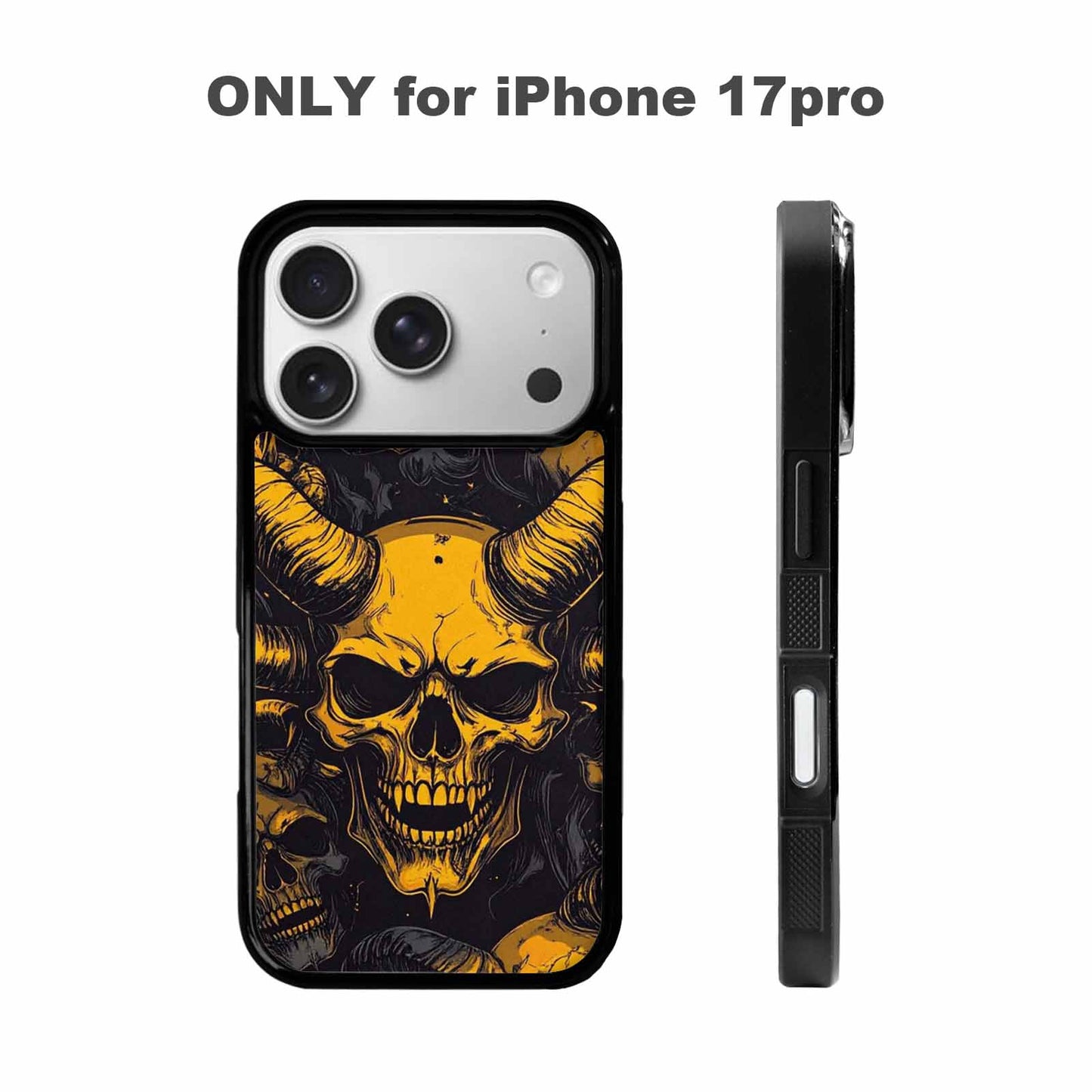 iPhone 17 Pro Case — Skull Dark Art Gothic Print Gothic, Custom Printed Phone Case