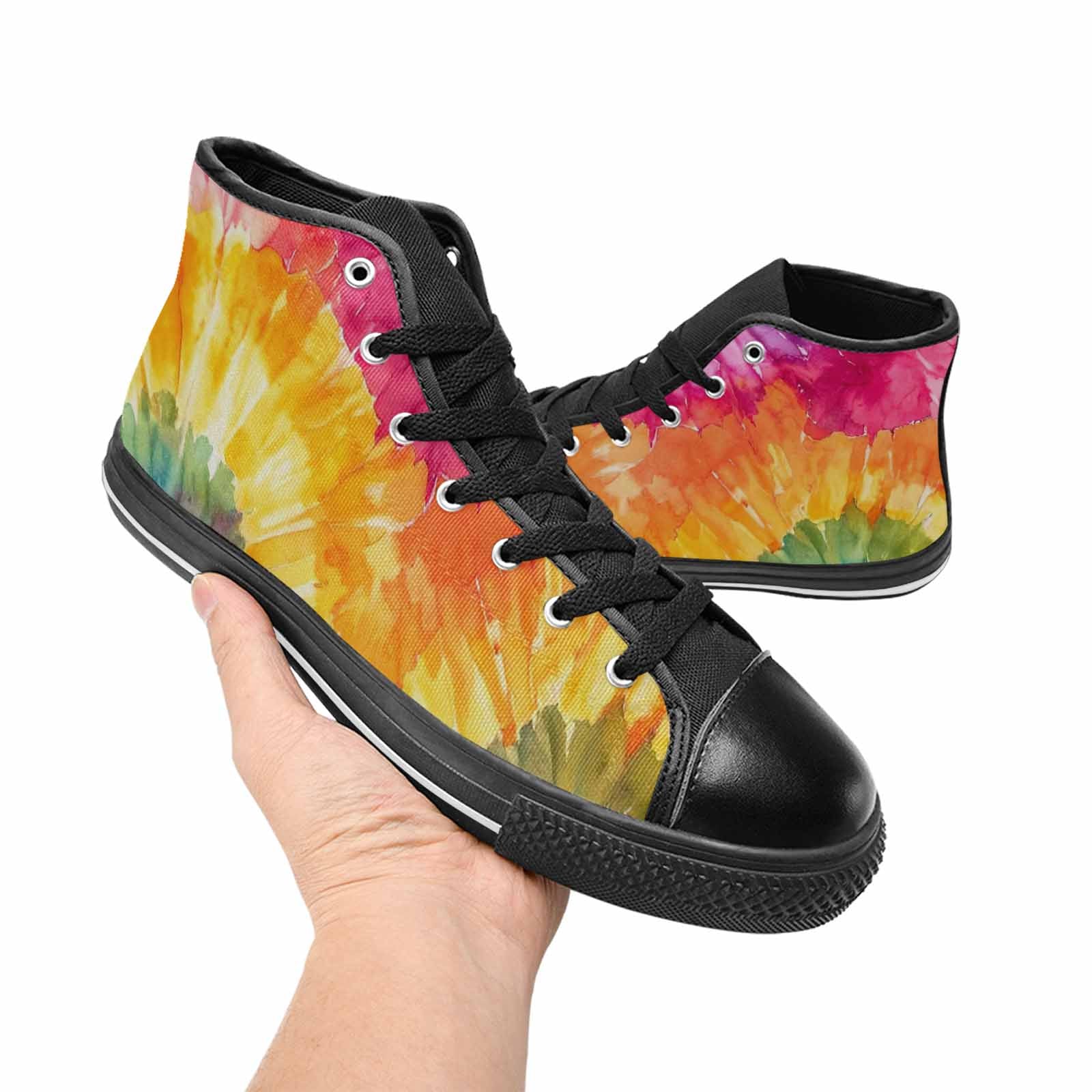MEN'S Tie Dye Swirl High Top Canvas Dreamcore Custom Shoes
