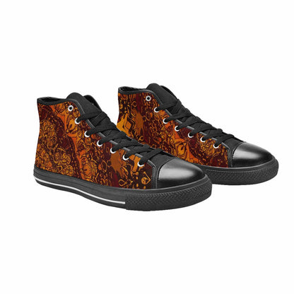 MEN'S Mandala Lions High Top Canvas Grunge Custom Sneakers