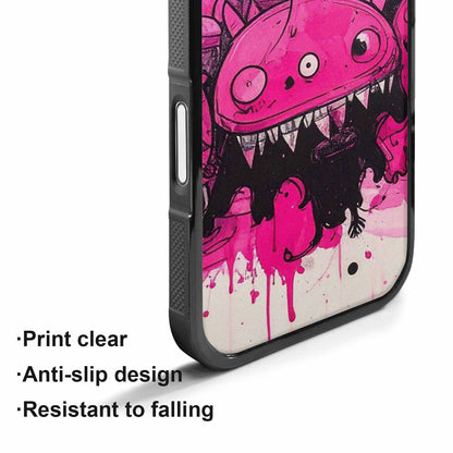 iPhone 17 Case — Black &amp; Pink Ink Cartoon Cute, Custom Designed Case Cover